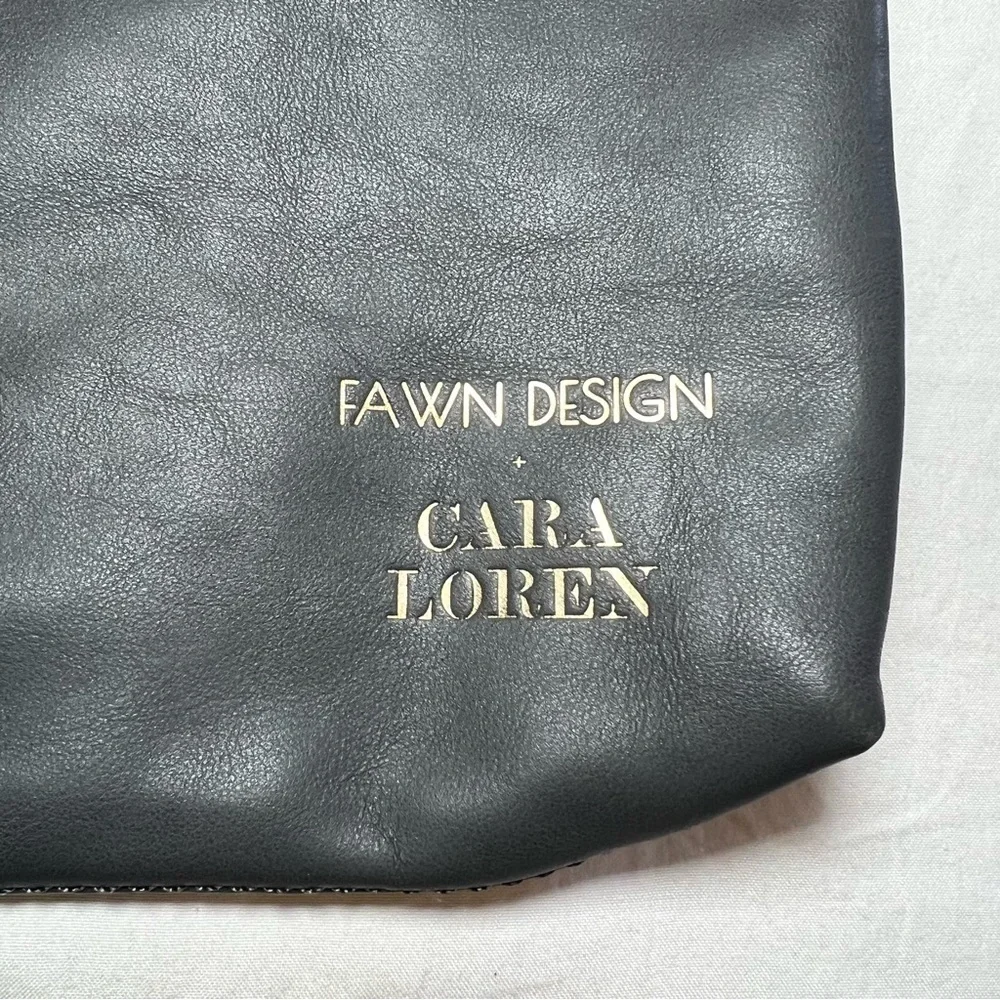 Fawn Design Cara Loren Gray Faux Leather Clutch Zipper Pouch